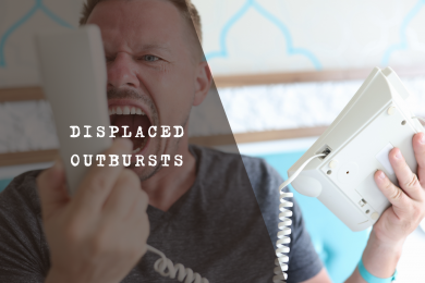Man experiencing intense distress and shouting due to overwhelming external pressures.