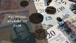 Money representing the financial cost stalking victims pay to stay safe